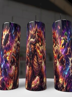Super Mario Bowser Galaxy Stainless Tumbler - Fiery Multi-Color